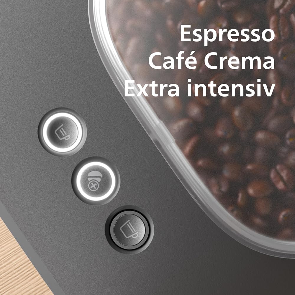 Philips Baristina Espressomaschine und Milchaufschäumer Paket –Automatisches Mahlen, Tampen & Brühen, 16 Bar, Kaffeemaschine mit Mahlwerk & Siebträger, leichte Reinigung, Schwarzgrau (BAR308/60)