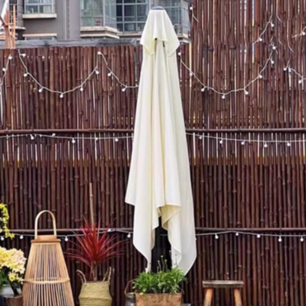 Ombrellone Da Giardino 5Costole Ombrellone A Mezzaluna Rettangolare | Ombrello Da Patio Da Parete Stecche In Acciaio Altezza Regolabile 2.5×1.3 2.7×1.5m