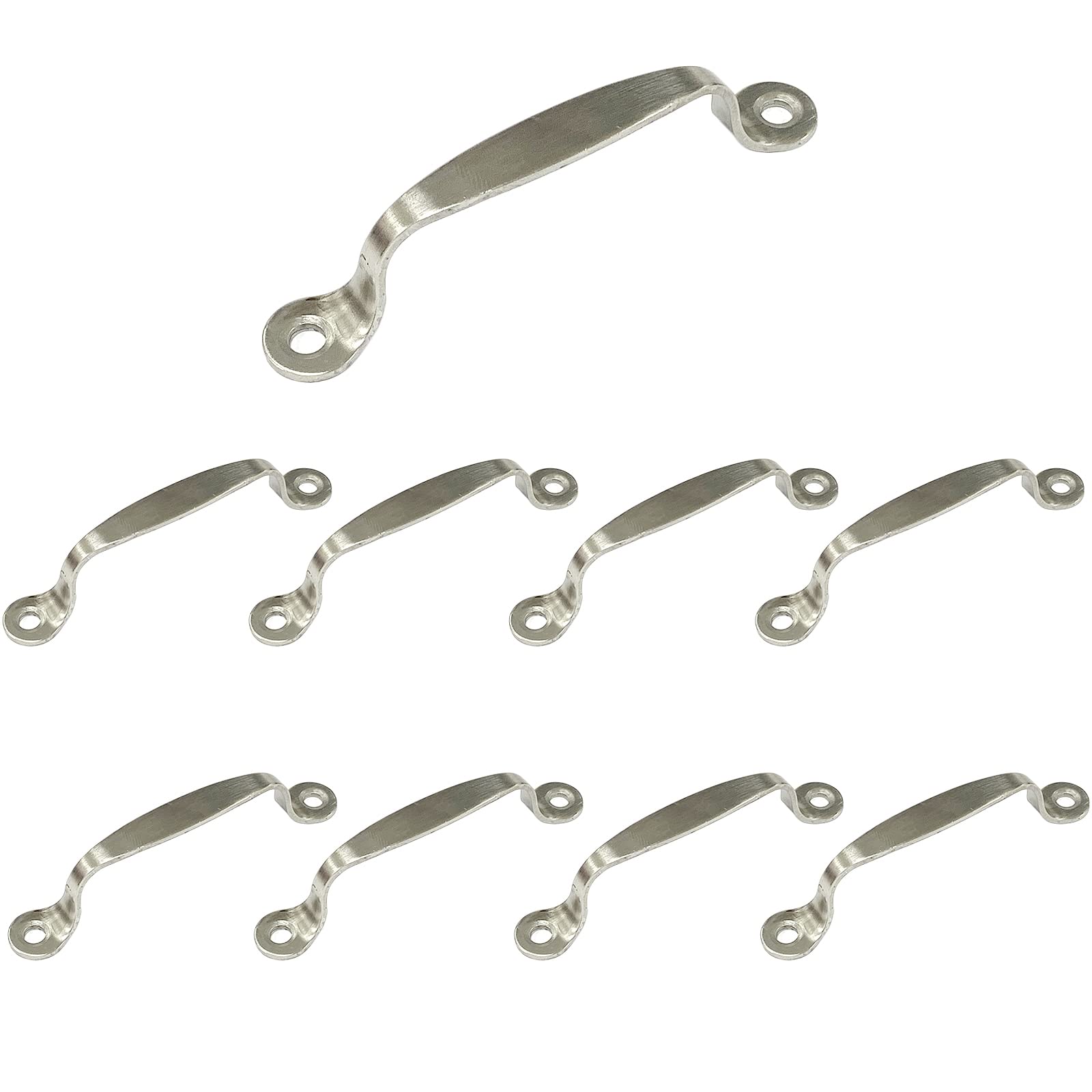 FarBoat 10Pcs Cabinet Pulls Handles Stainless Steel for Drawer Closet Cupboard Kitchen with Mounting Screws(Round End, Hole Centre 80mm/3.15inch)