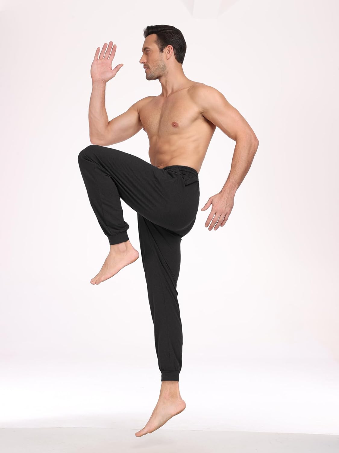 EA'S SECRET Men's 100% Cotton Pajama Bottoms Stretch Waist Soft Drawstring Sleep Lounge Pj Pants with Pockets - Image 5