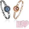 Long Distance Touch Bracelets for Couples, Smart Light & Vibration Love Jewelry, Long Distance Relationship Gifts for Girlfriend Her Him with Pink Gift Box, One-to-One Bluetooth Pairing via the