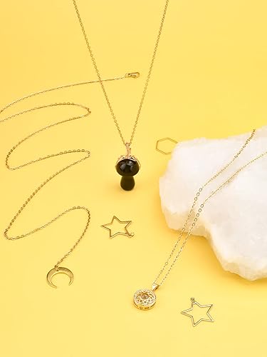 Miniatura 5 de 12 cadenas de cable plano de acero inoxidable dorado de 18 pulgadas, 0.079 in, cadenas de collar terminadas al por mayor para fabricación de joyas