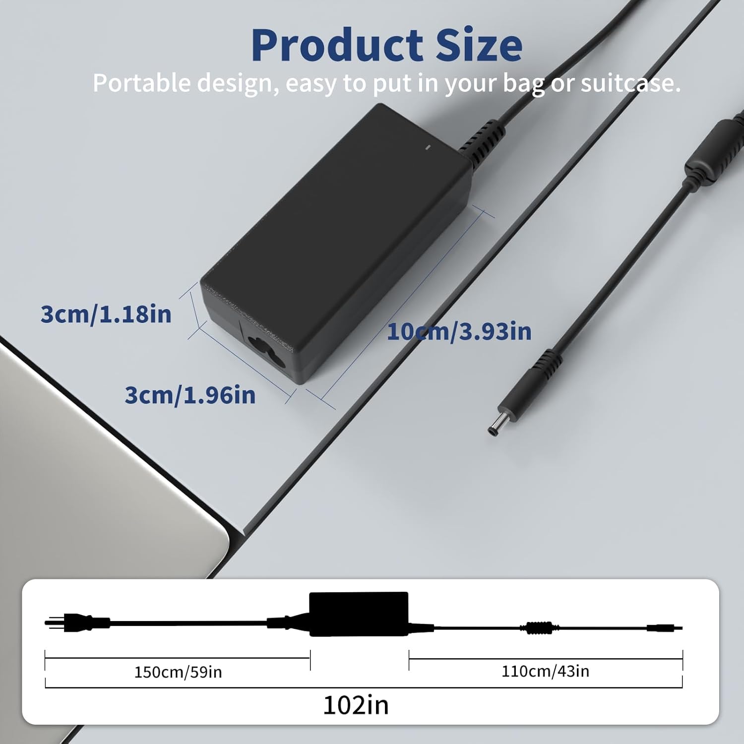 GDTOWD 65W 45W Laptop Charer Compatible with Dell Inspiron 13 14 15 17 3000 5000 7000 Series 3520 3558 5558 3583 3511 5570 XPS 9333 9350 Latitude 3310 Vostro 3425 3520 Computer Power Supply Cord - Image 4