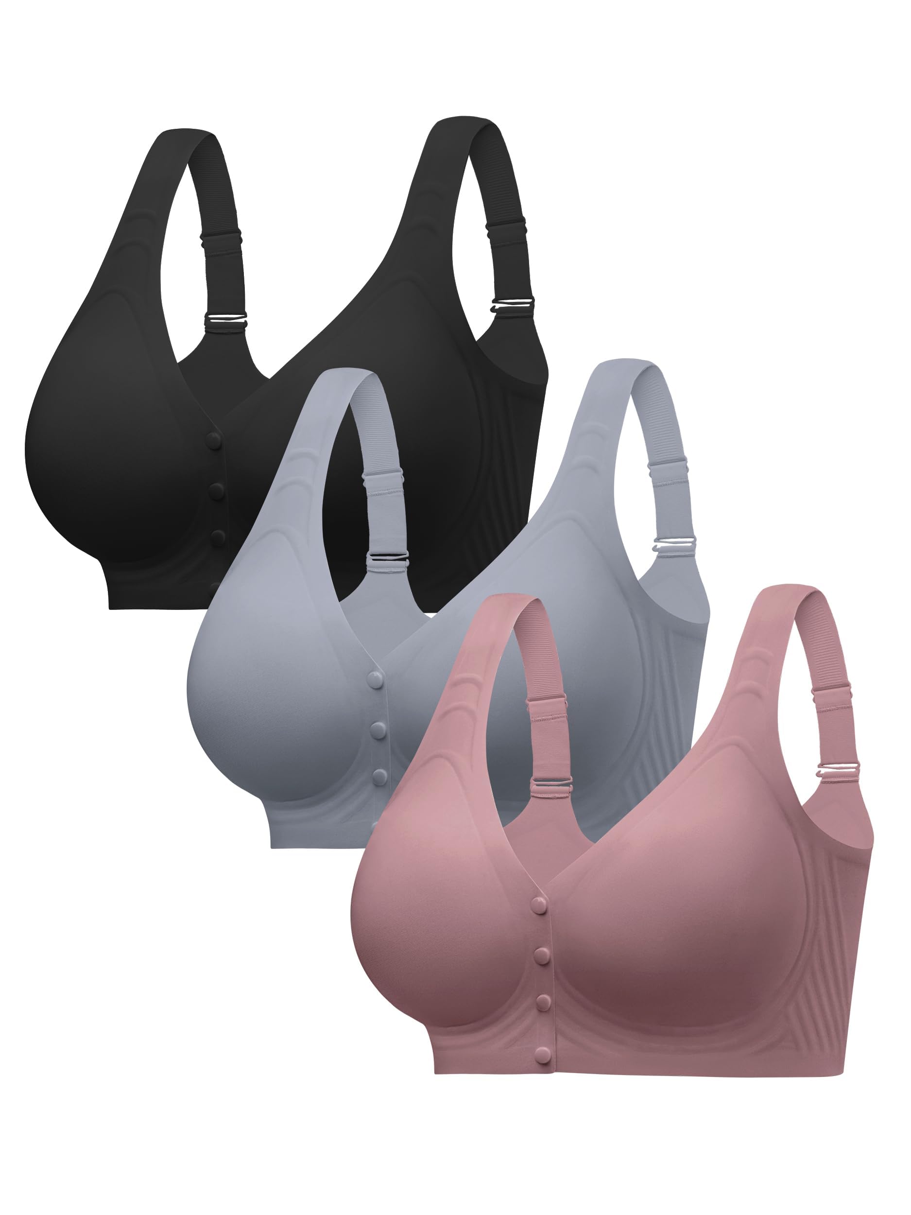 Angelhood 3 Packungen Jelly BHs für Frauen nach Operationen mit