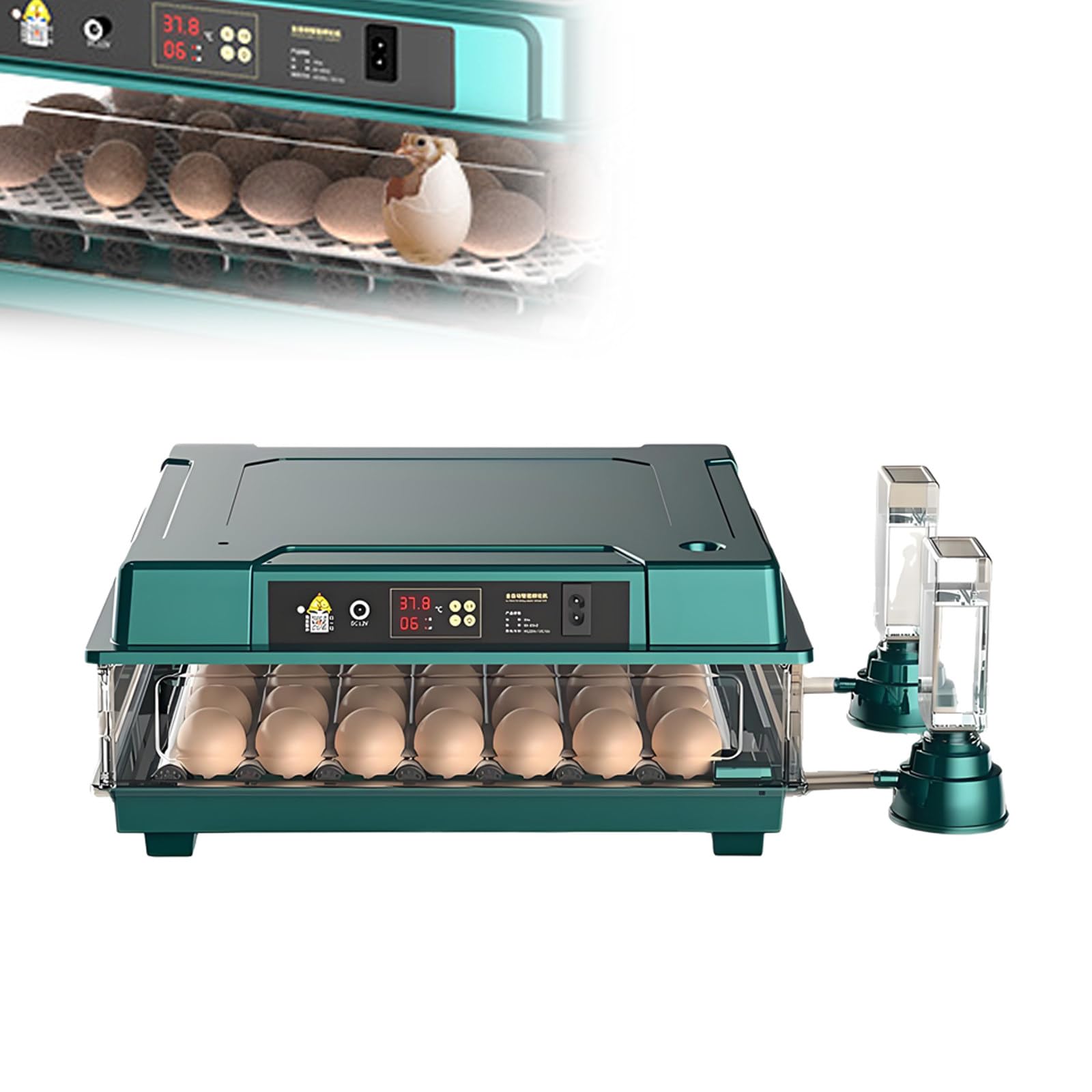 SPECIALBIEGEBUY 36 Egg Incubator with Automatic Egg Turning and Humidity Control, 360° Full View Window, Egg Candler & Air Vent Included, Perfect For Household, Classroom And Farm Breeding