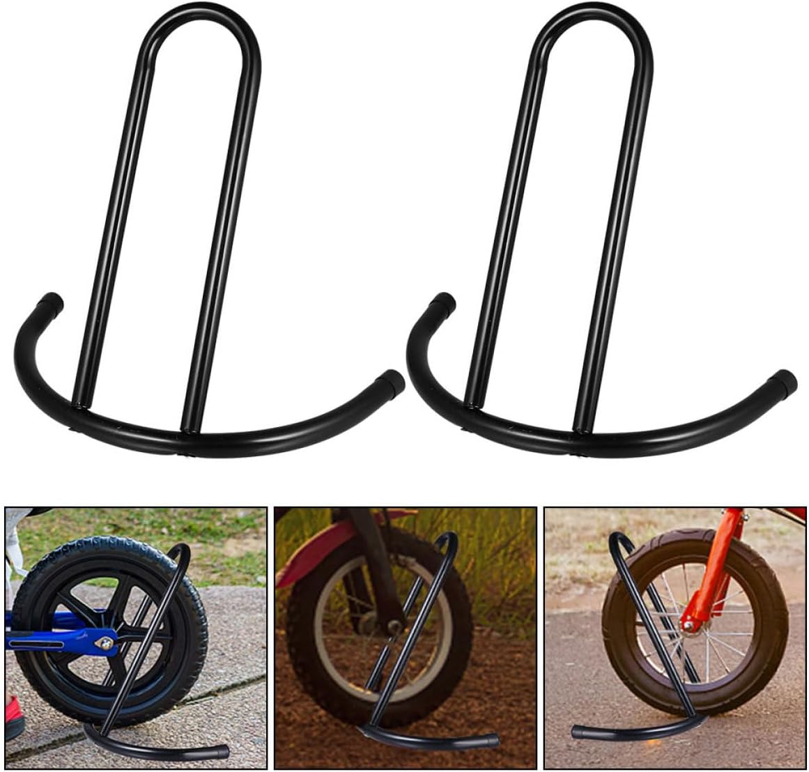 Luxshiny 2pcs Portable Balanced Bike Stand and Detachable Scooter Support Rack for Indoor Bike Storage and ’s Bicycle Parking, Black