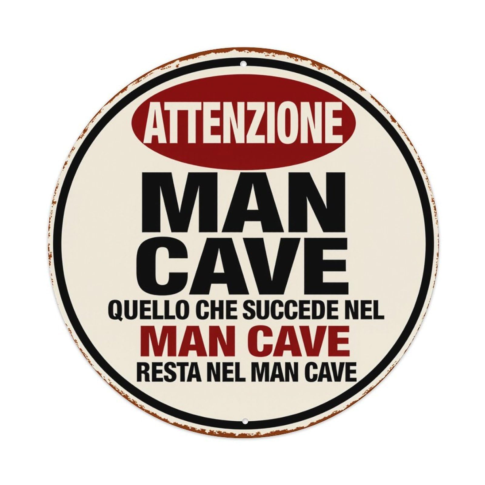 Attention Man Cave Stay in The Man Cave Metal Tin Sign Plaque