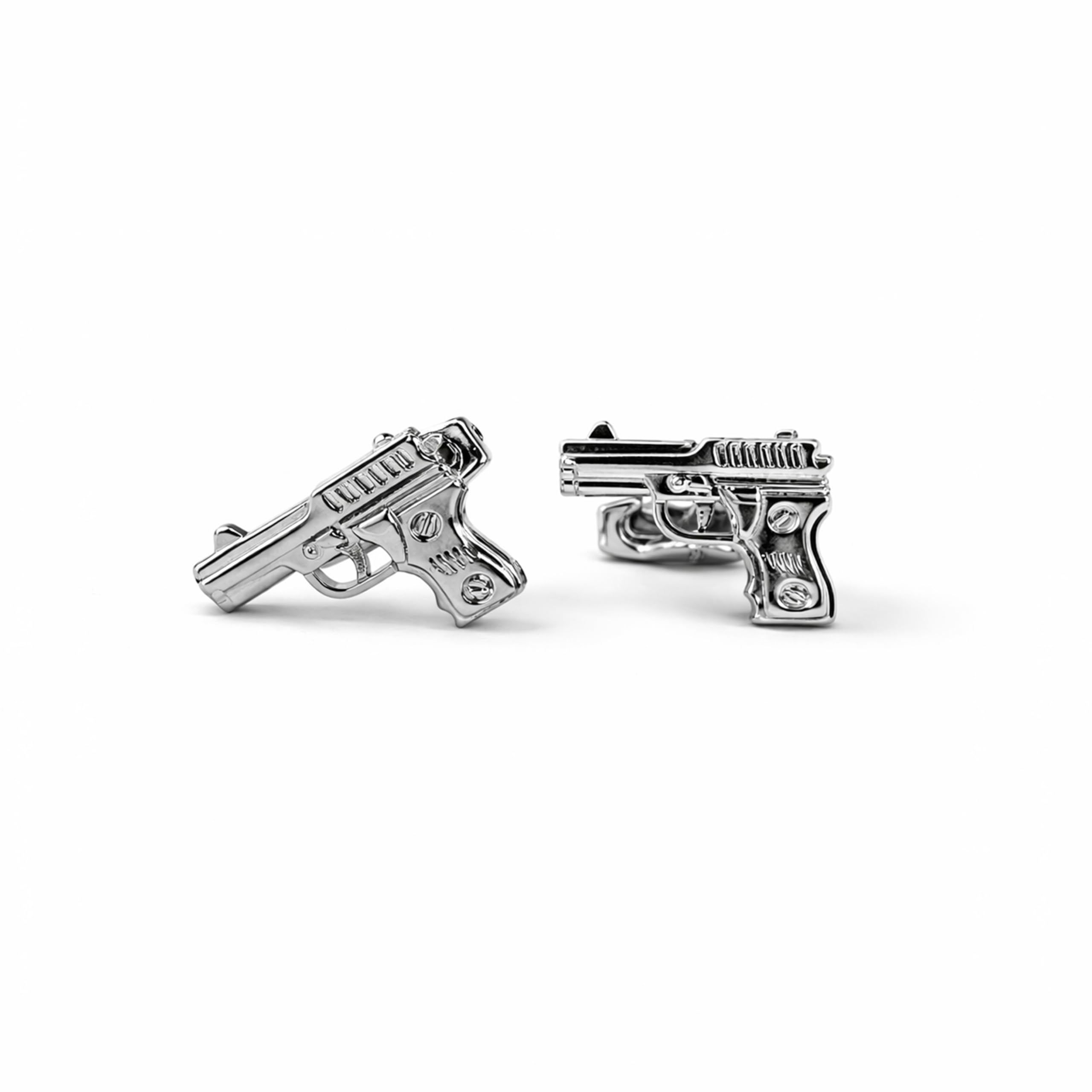 Stainless Steel Gun inspired Cufflinks for Men Novelty Pistol Shape Metal Cuff Links for Formal Shirt Wedding Party Stylish Mens Accessories-image-31