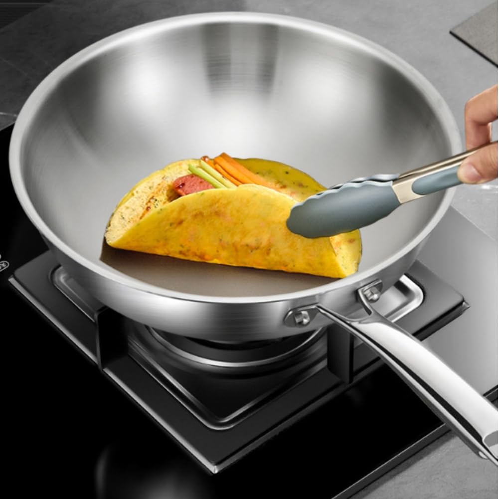 Wok Acciaio 316 Spesso 5 Strati Antiaderente Induzione