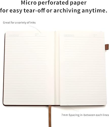 Miniatura 5 de Deziliao - Cuadernos forrados para diario, con lazo para bolígrafo. Cuadernos de tapa dura para trabajo, papel grueso de 100 Gsm con bolsillo