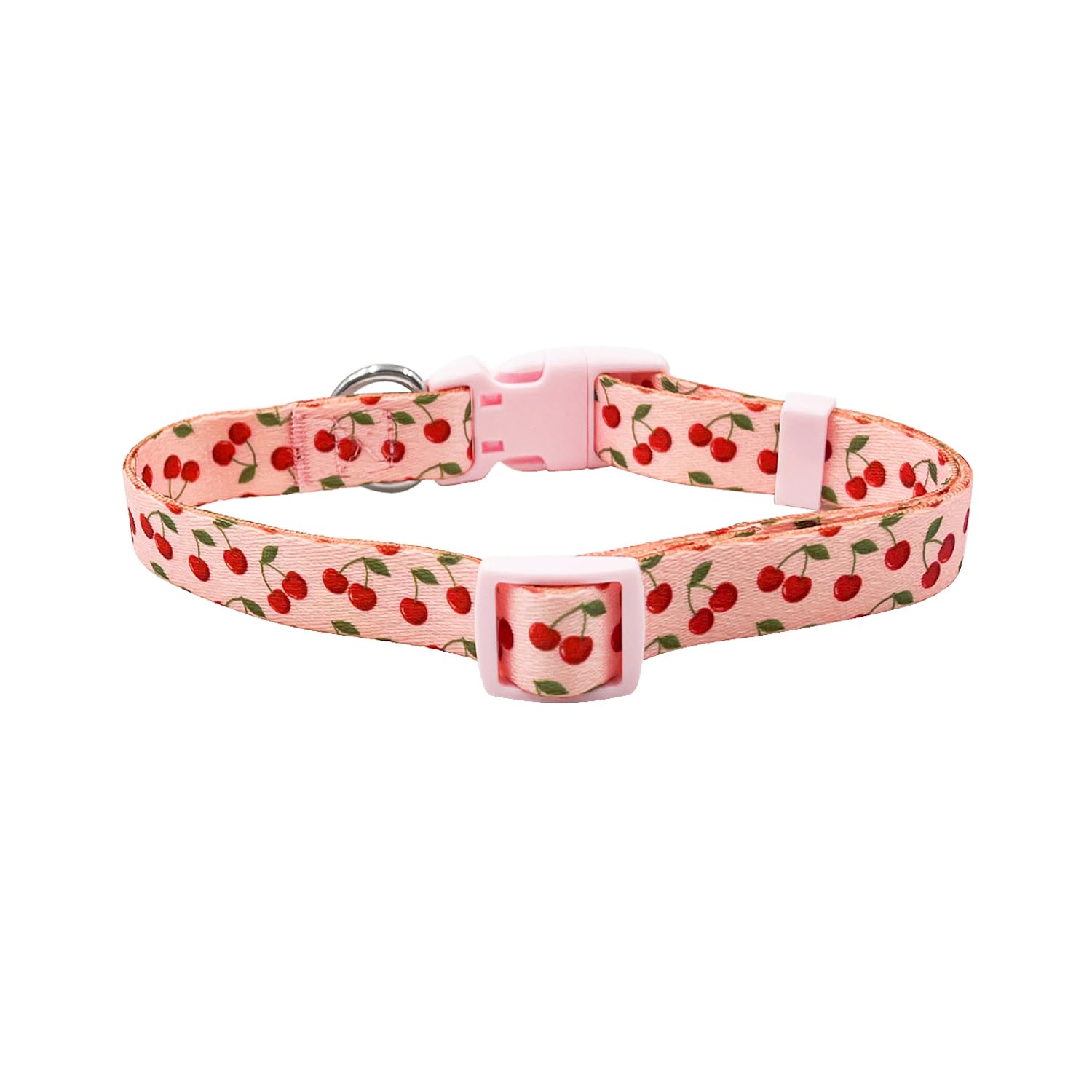 Olahibi Basic Dog Collar, Soft and Durable Polyester Material, Adjustable Length, for Large Dogs.(L, Pink Cherry) - Image 2