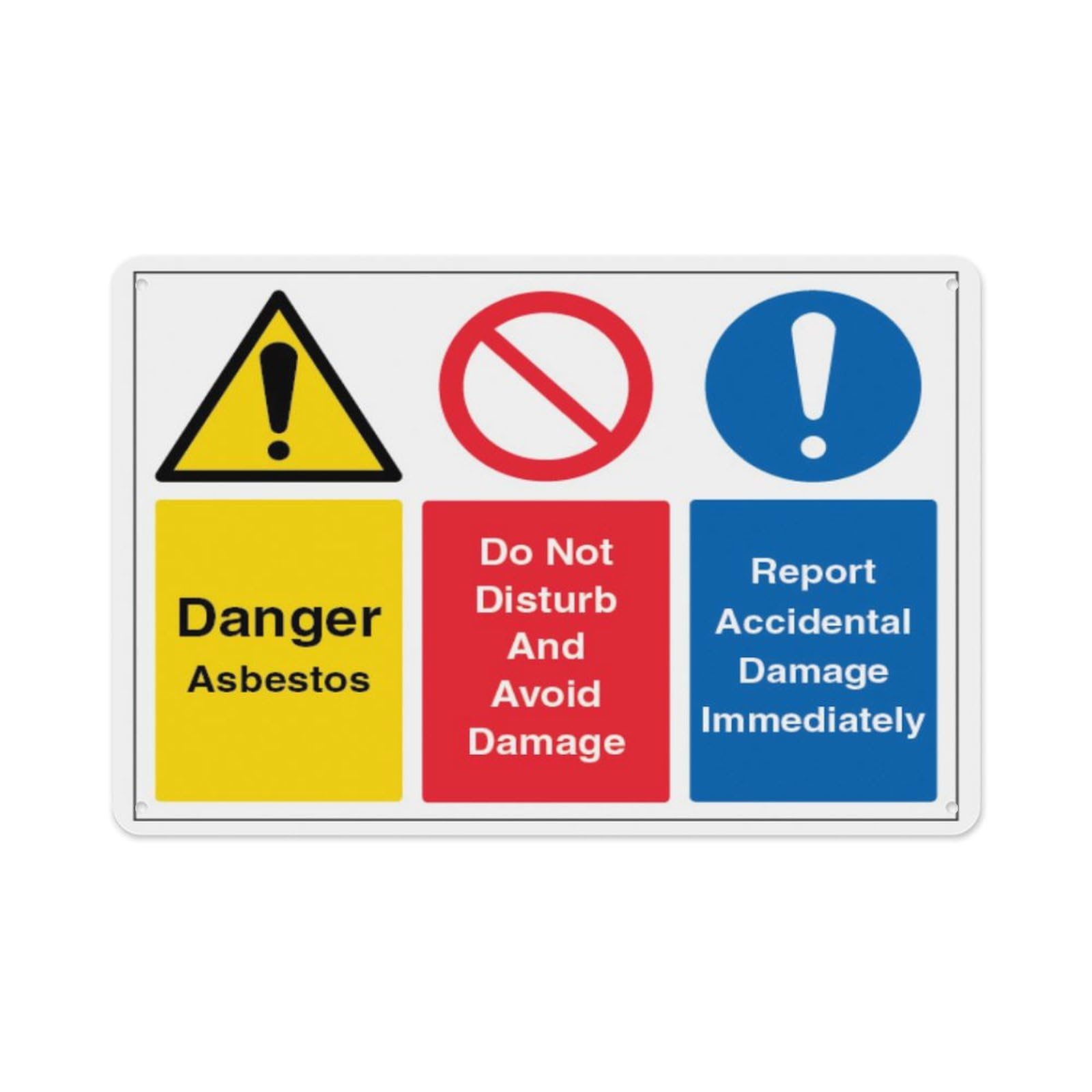 peiyeety Asbestos DoDisturb Avoid Damage Aluminum Tin Warning Signs For Home Outdoor Garden 12X16 Inches