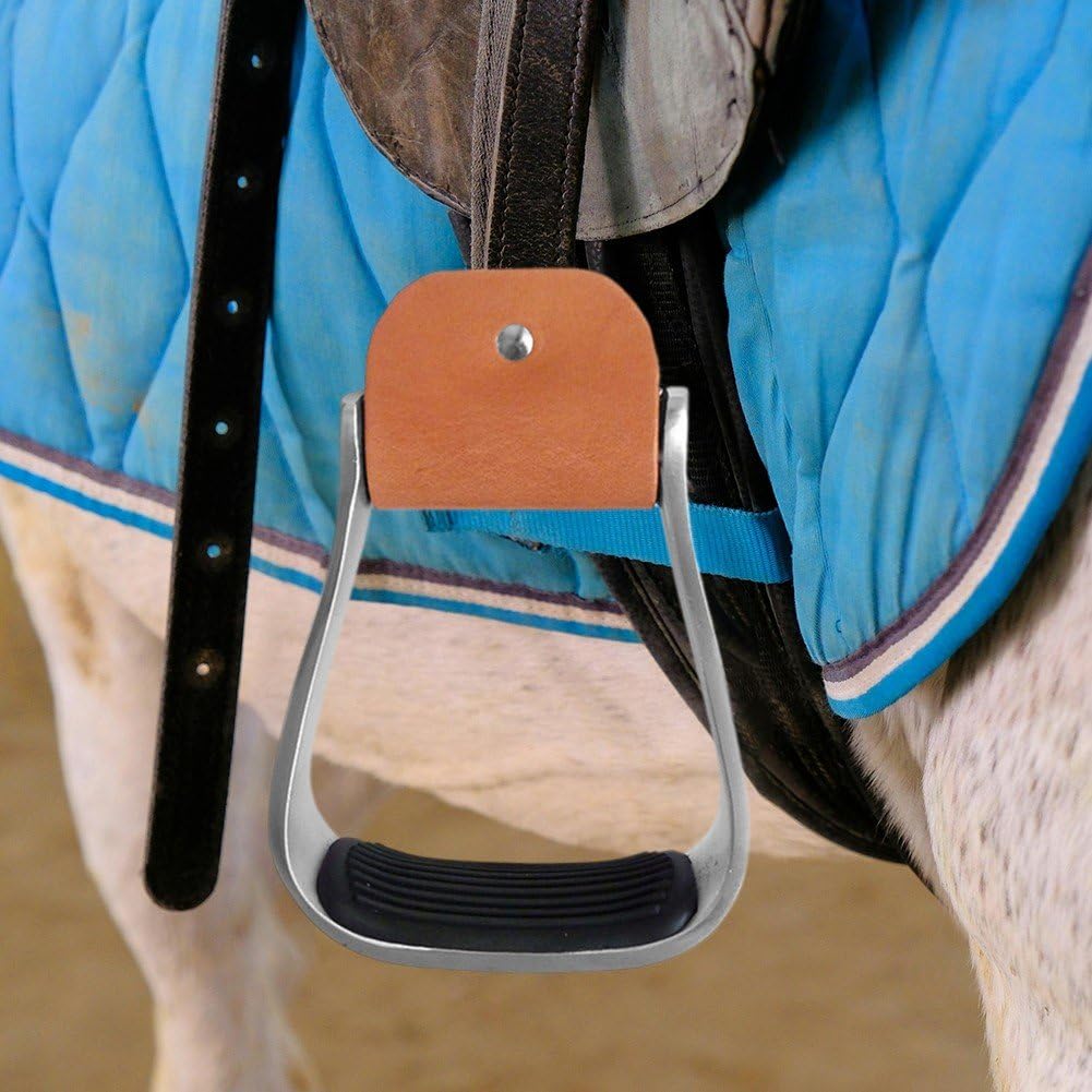 Estribos para Caballos, Estribos para Silla De Montar Estribo para Caballos De Seguridad Occidental con Alfombrilla De Goma Antideslizante para Pies Alivio del Dolor De Tensión