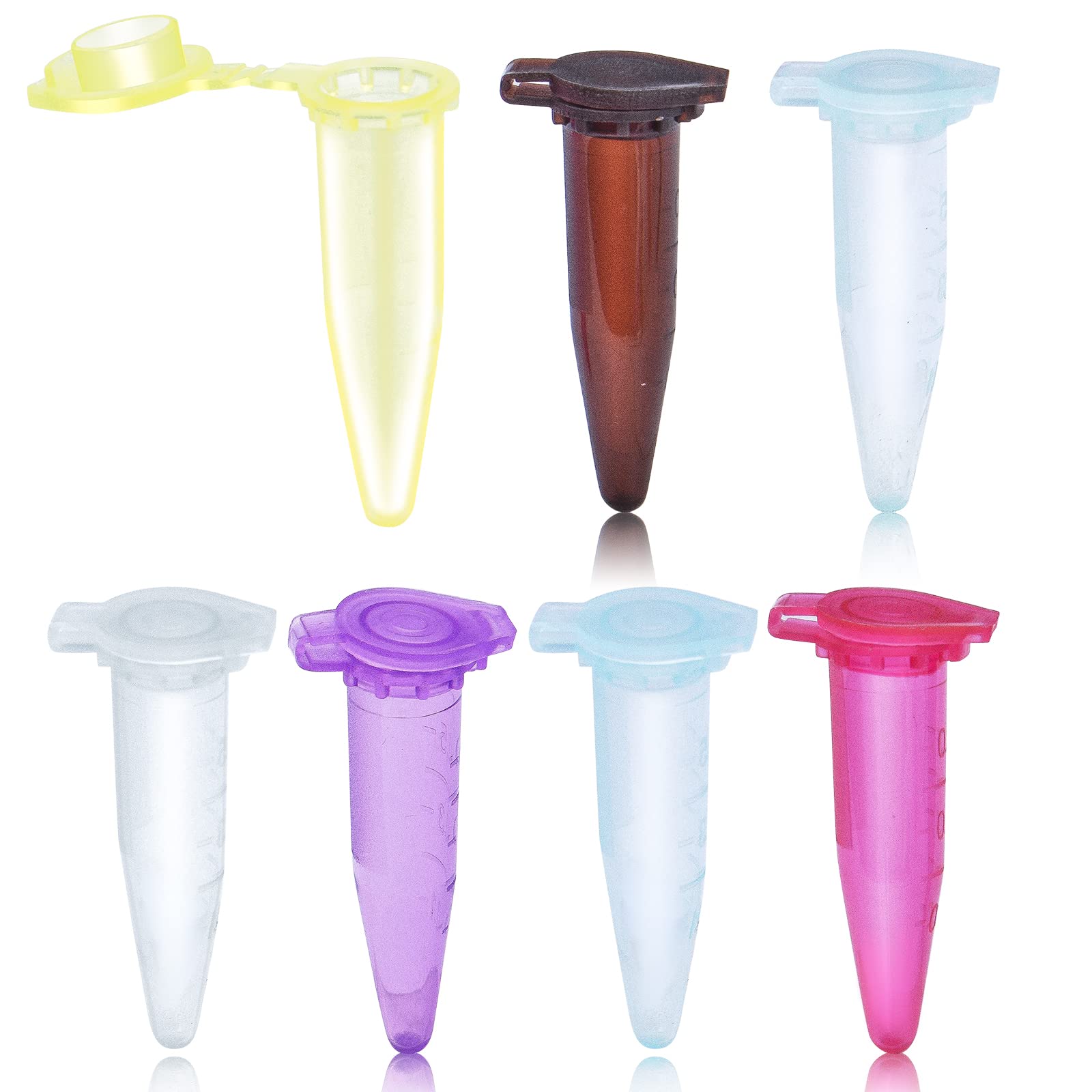 210pcs 0.5ml Centrifuge Tubes Plastic Graduated Polypropylene Microcentrifuge Vials Tubes Mirco Test Tubes with Snap Cap for Sample Storage Container No-Leak, 7 Colors