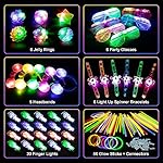 Mocoosy 103PCS Glow in the Dark Party Supplies, Light Up Party Favors for Kids, Halloween Carnival Neon Toys Bulk Party Pack With Glow Sticks, Glasses, LED Bracelets, Finger Lights, Ring, Headbands - Image 2