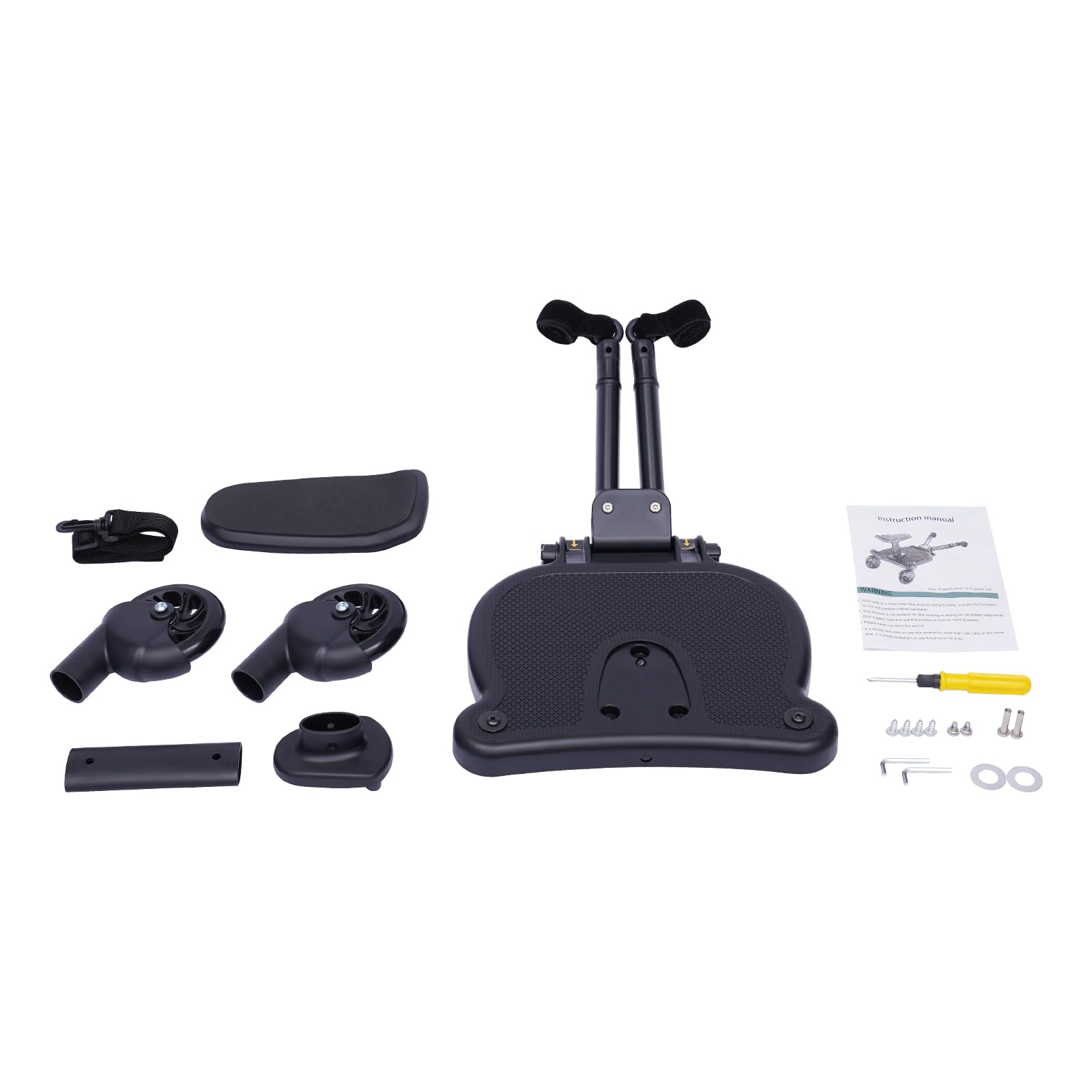 Skateboard Universal para Cochecito de Bebé – Tabla con Asiento Desmontable 25kg, Plataforma Plegable