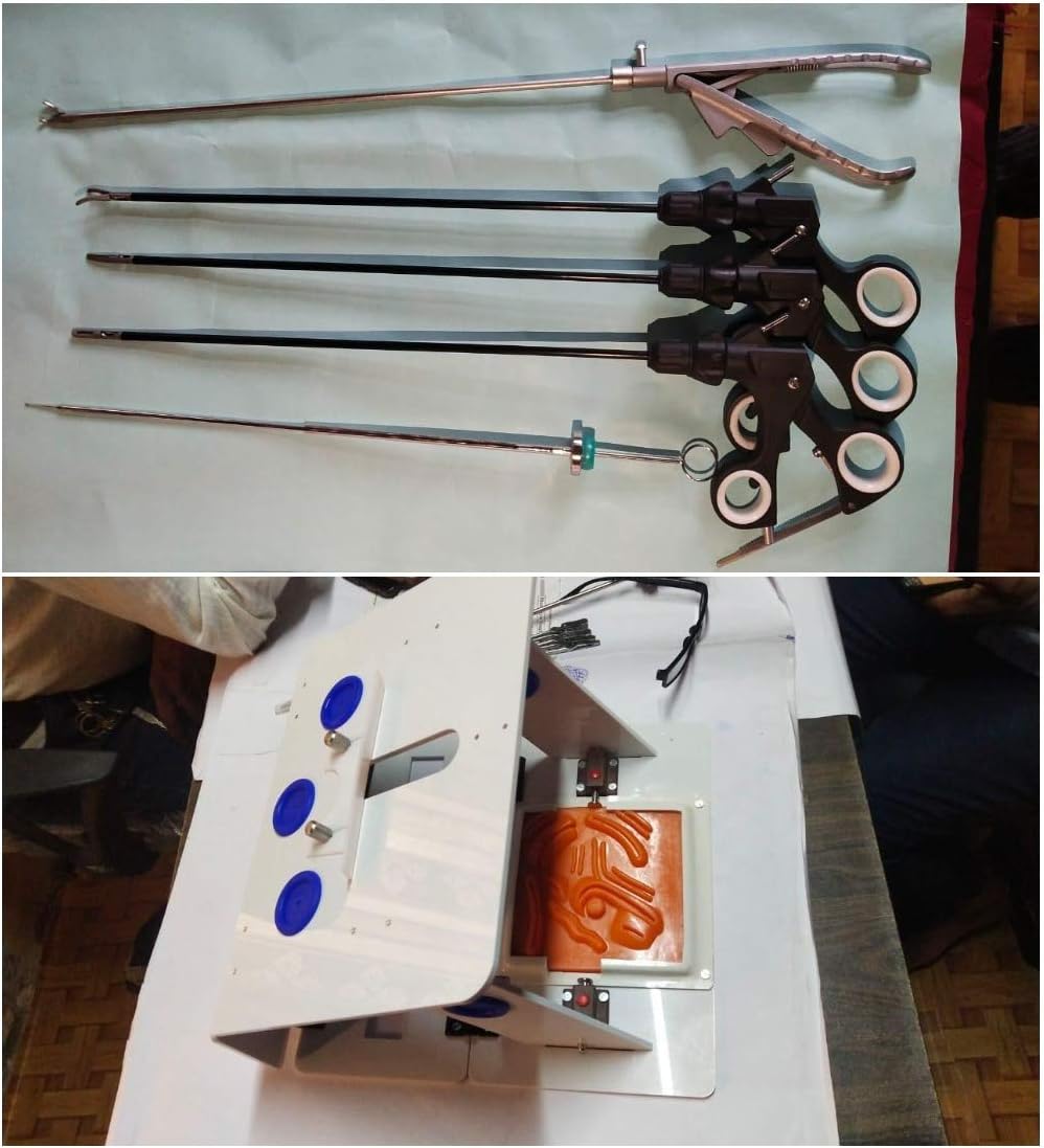 Portable Laparoscopic Endo Training Box Kit Laparoscopy Trainer Practicing Students Virtual Simulator Instruments Set