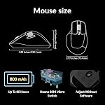 Keychron M6 1000 Hz Silent Wireless Bluetooth 5.1/2.4 GHz/Wired Optical Mouse, Lightweight 78g Programmable PixArt 3395 Sensor with up to 26K DPI/ 650 IPS for Windows Mac Linux - Black