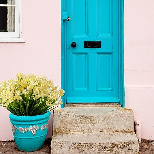 Miniatura 2 de 22 paquetes de flores artificiales de narcisos, vegetación artificial artificial, resistente a los rayos UV, no se decolora, plantas de plástico