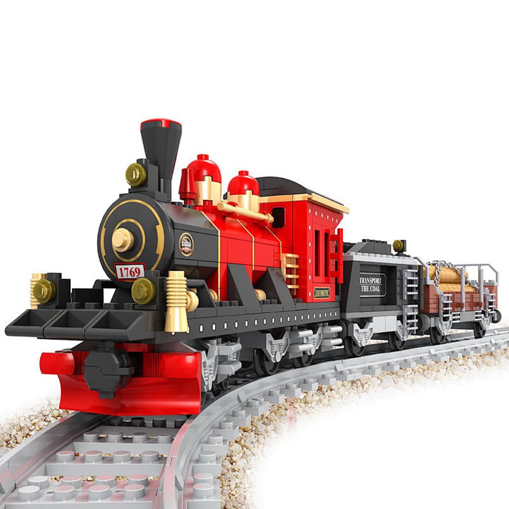 57 Piezas Vías de Tren Rieles de la Ciudad Rieles de Bloques de Construcción de Ciudad City Vías para Tren de Juguete, Idea de Regalo para Niñas y Niños