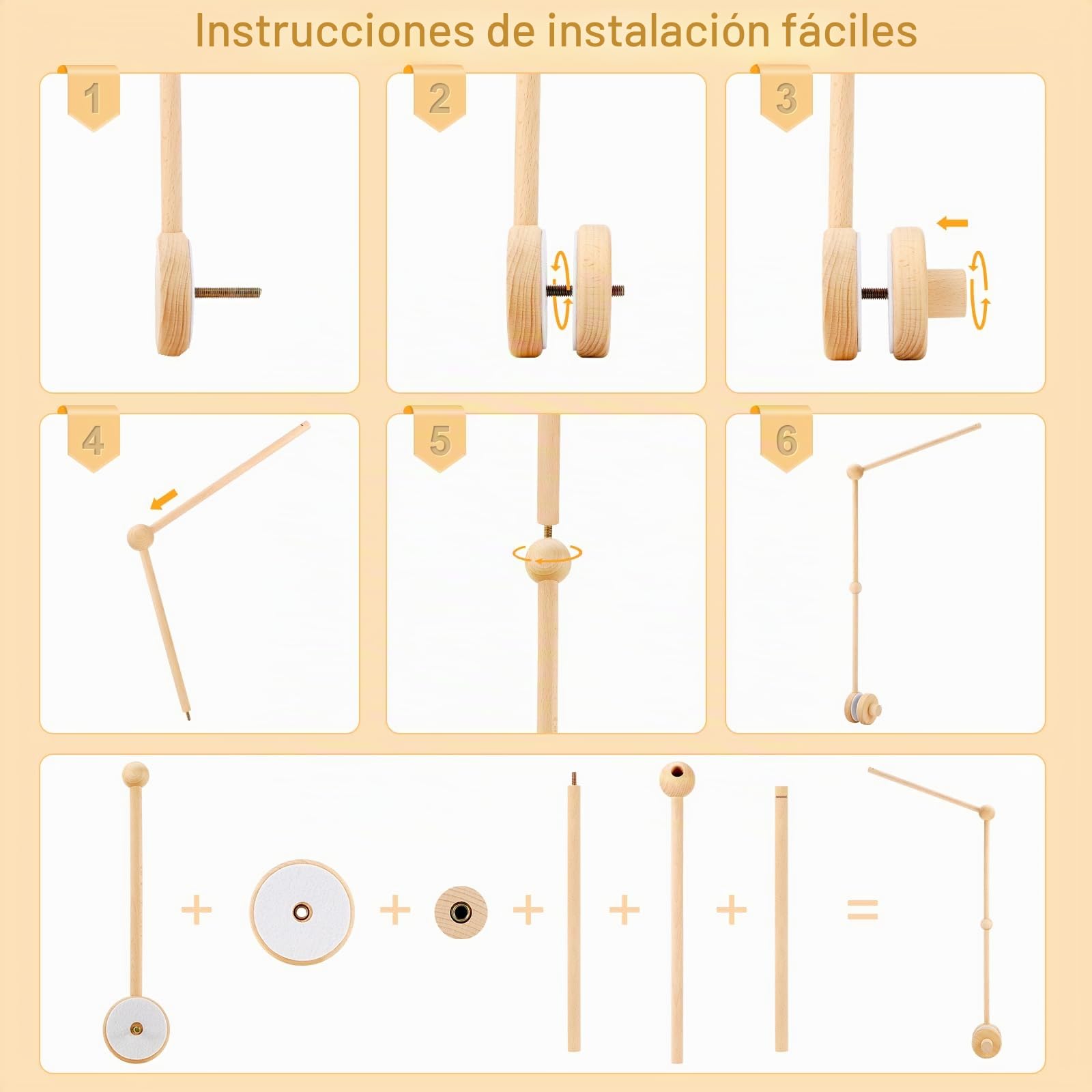 Litimkat Soporte Móvil de Madera para Bebé, soporte móvil para bebé de altura ajustable, hecho de madera, adecuado para cunas y cambiadores