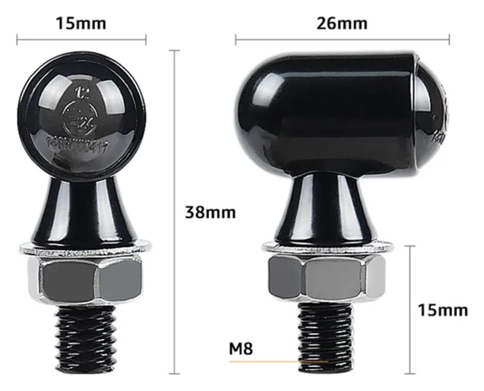Indicatore di direzione Moto 12V 8mm Moto Freccia Indicatore di Direzione Luci Lampeggiante(4 PCS)