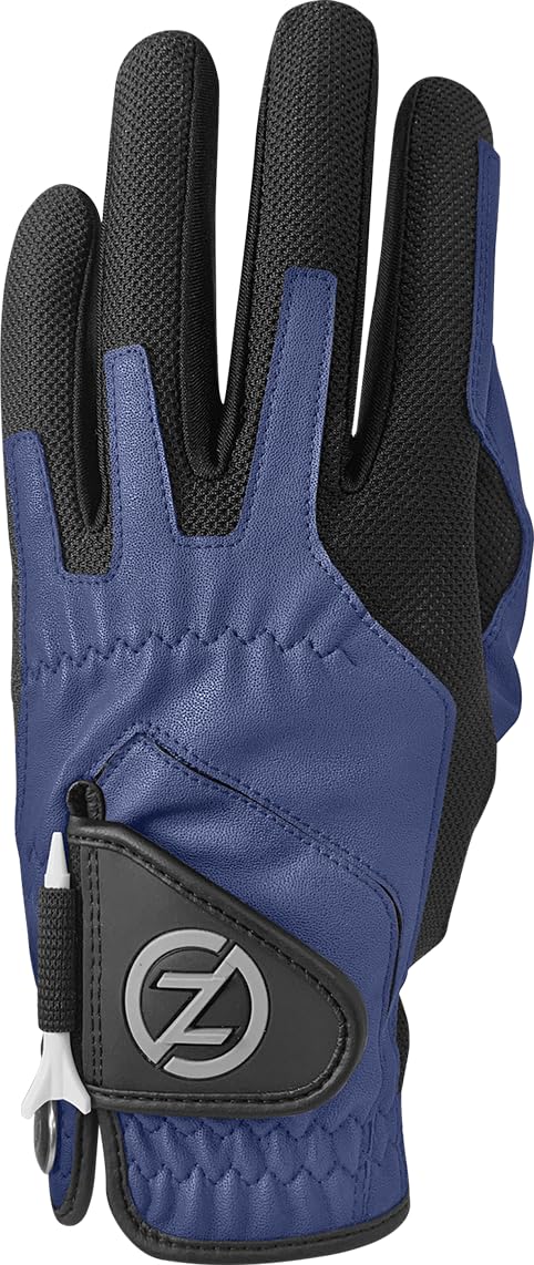 Zero Friction Men's Compression-Fit Synthetic Golf Glove, Left Hand, Navy