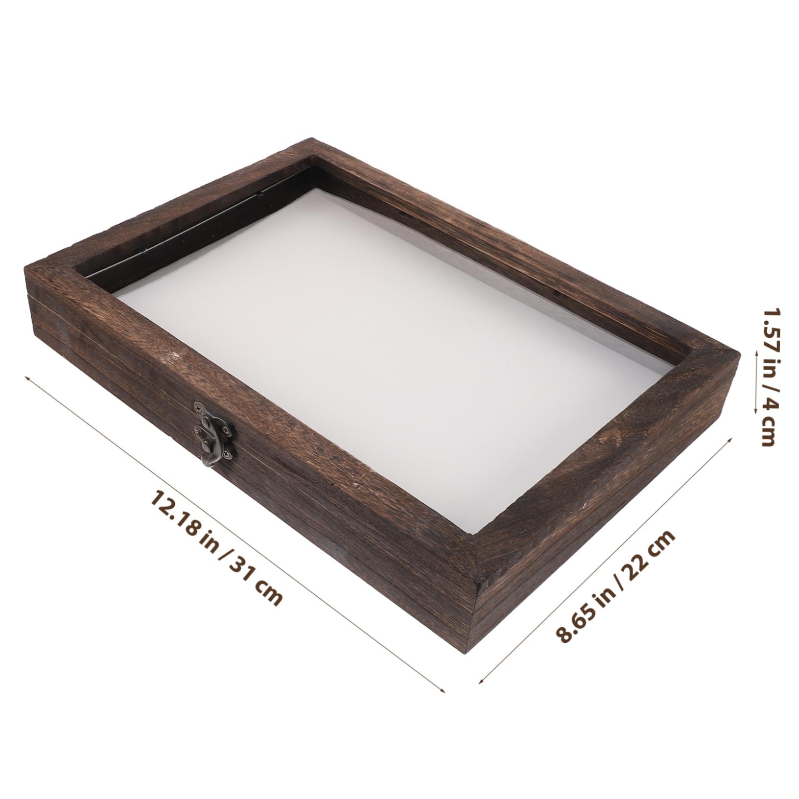 ERINGOGO Boîte De Présentation En Bois Avec Couvercle Transparent 31X8.66X1.85 Pouces Vitrine Pour Cadre De Rangement De Spécimens D'Insectes Et Pour Collection Et Affichage