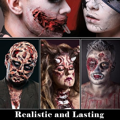 Scar-Wax-SFX-Makeup-KitSpecial-Effects-Scab-Coagulated-Fake-Blood-Gel-Scar-Wax-Makeup-Kit-with-Spatula-Black-Stipple-SpongeHalloween-Special-Effects-Wound-Modeling-Skin-Wax-Zombie-Makeup-Kit