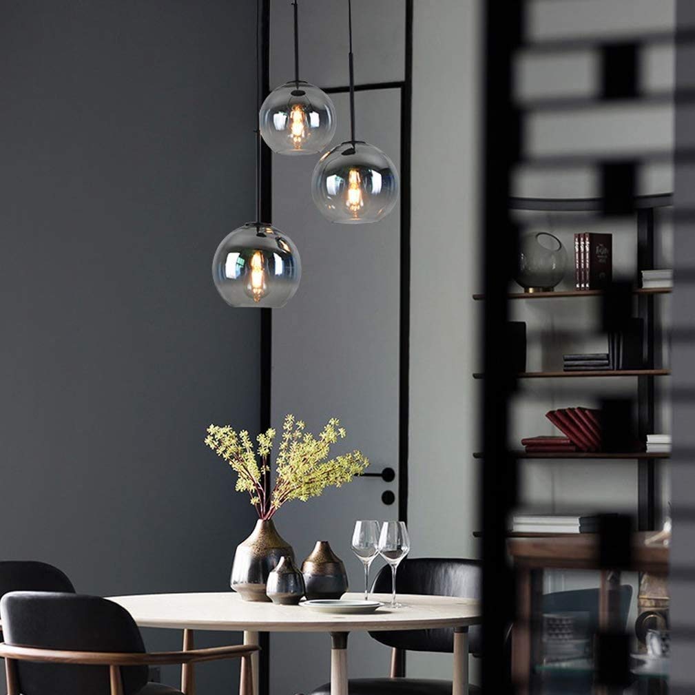 Moderna regolabile Tavolo lampada a sospensione, 3 sottile sfera di pendenza di vetro altezza, Lampadario E27 luce di soffitto for sala da pranzo Soggiorno Camera da l