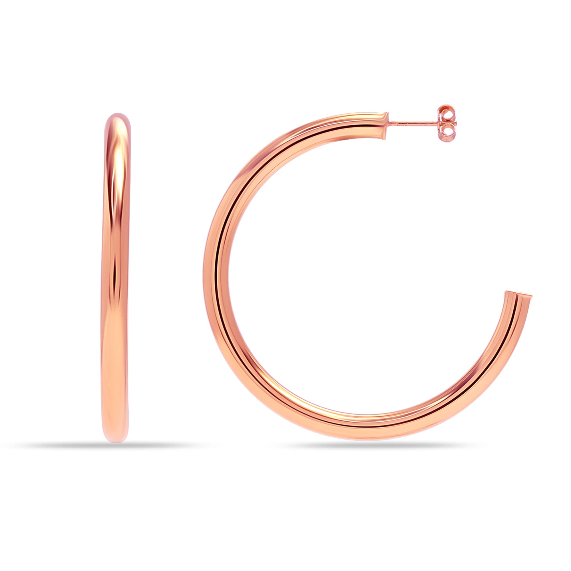 Amazon Brand - Nora Nico Rose Gold Plated Large C Hoop Earrings for Women and Girls 50 MM (B0BSNBBQNQ) Amazon Price History, Amazon Price Tracker