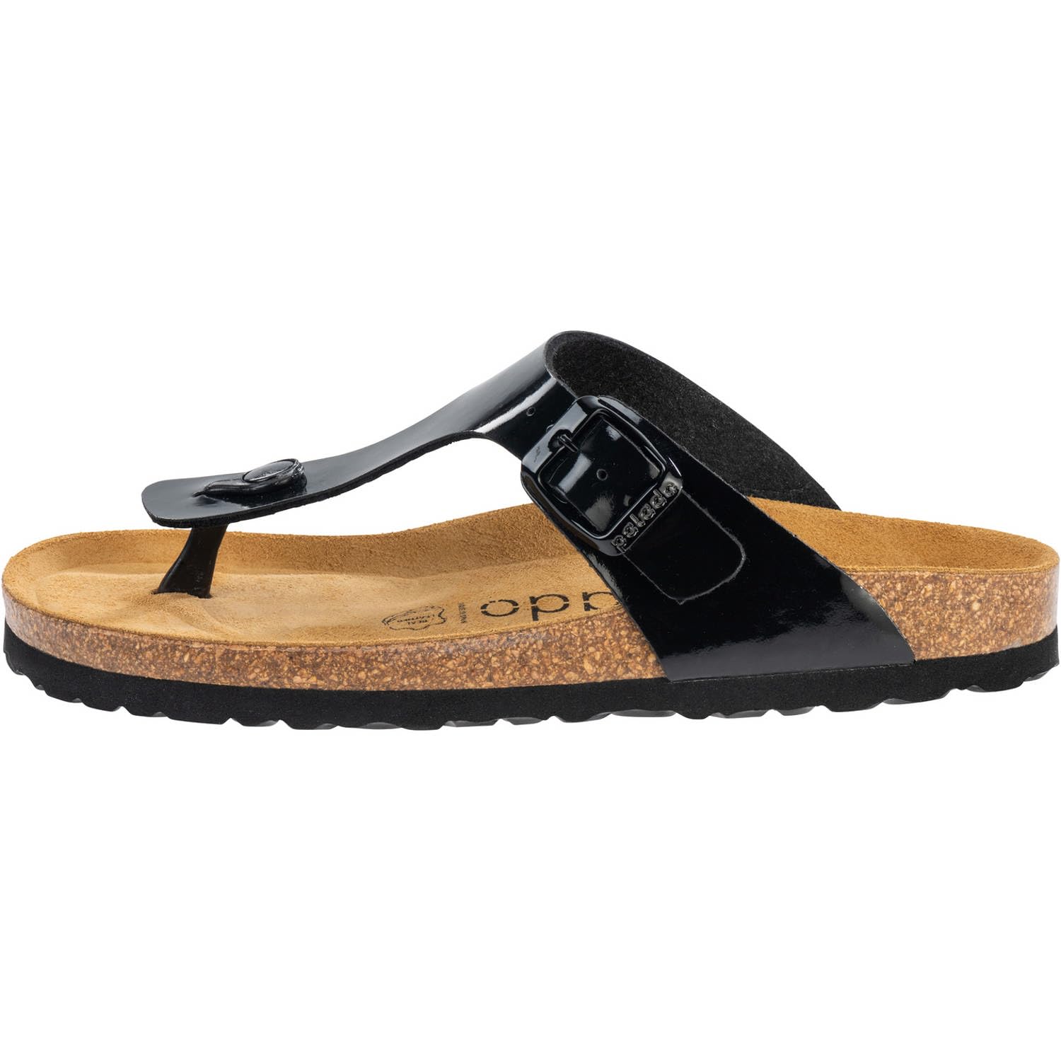Palado Damen Zehentrenner Kos - Sandalen Made in Spain - bequeme Hausschuhe mit Kork-Fußbett - modische Sommerschuhe