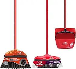 Kit Limpeza Completo 1 Vassoura Varre Muito 1 Vassoura Piaçava Externa 1 Pá De Lixo Caçamba Com Cabo Qualidade Condor