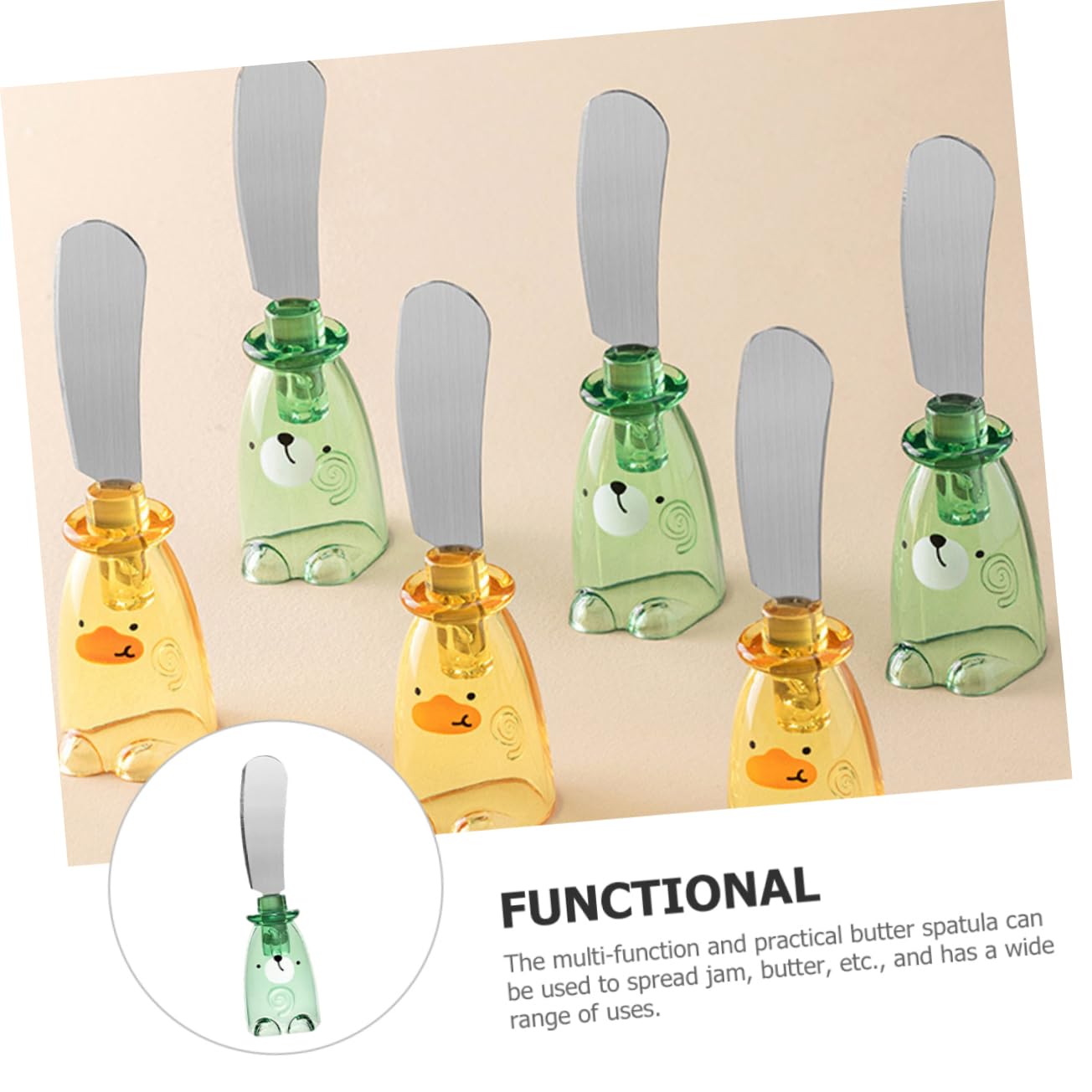 BRIGHTFUFU Stainless Steel Butter Tool Cheese Knife Spreader Jam Spreader Spatula Salad Dressing