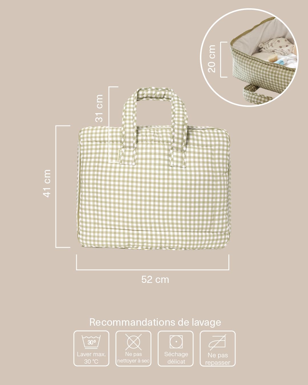 Molis&co Valise de voyage enfants 45x35 cm coton