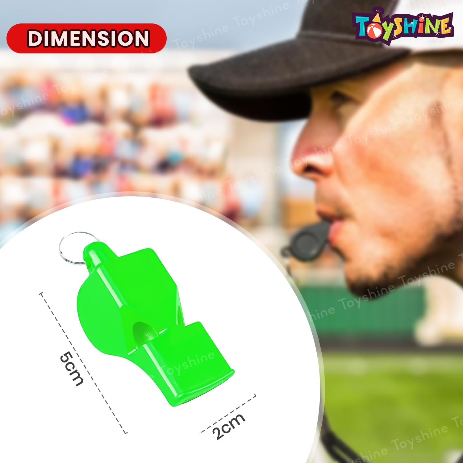 Toyshine 1Pc Sports Coach Whistle with Lanyard Loud Crisp Noise Making Whistle for Kids Sports Games Lifeguard Survival Emergency &Training, Multi 3