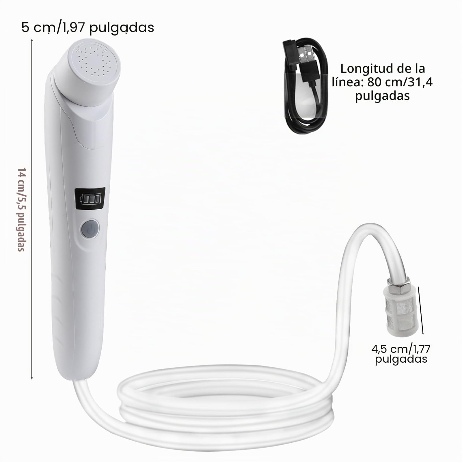 Ducha portátil al Aire Libre,Ducha eléctrica portátil,ipx6 Impermeable,Carga USB,compacta y Ligera,Adecuada para Acampar al Aire Libre,Ducha de Playa,Senderismo,baño para Mascotas