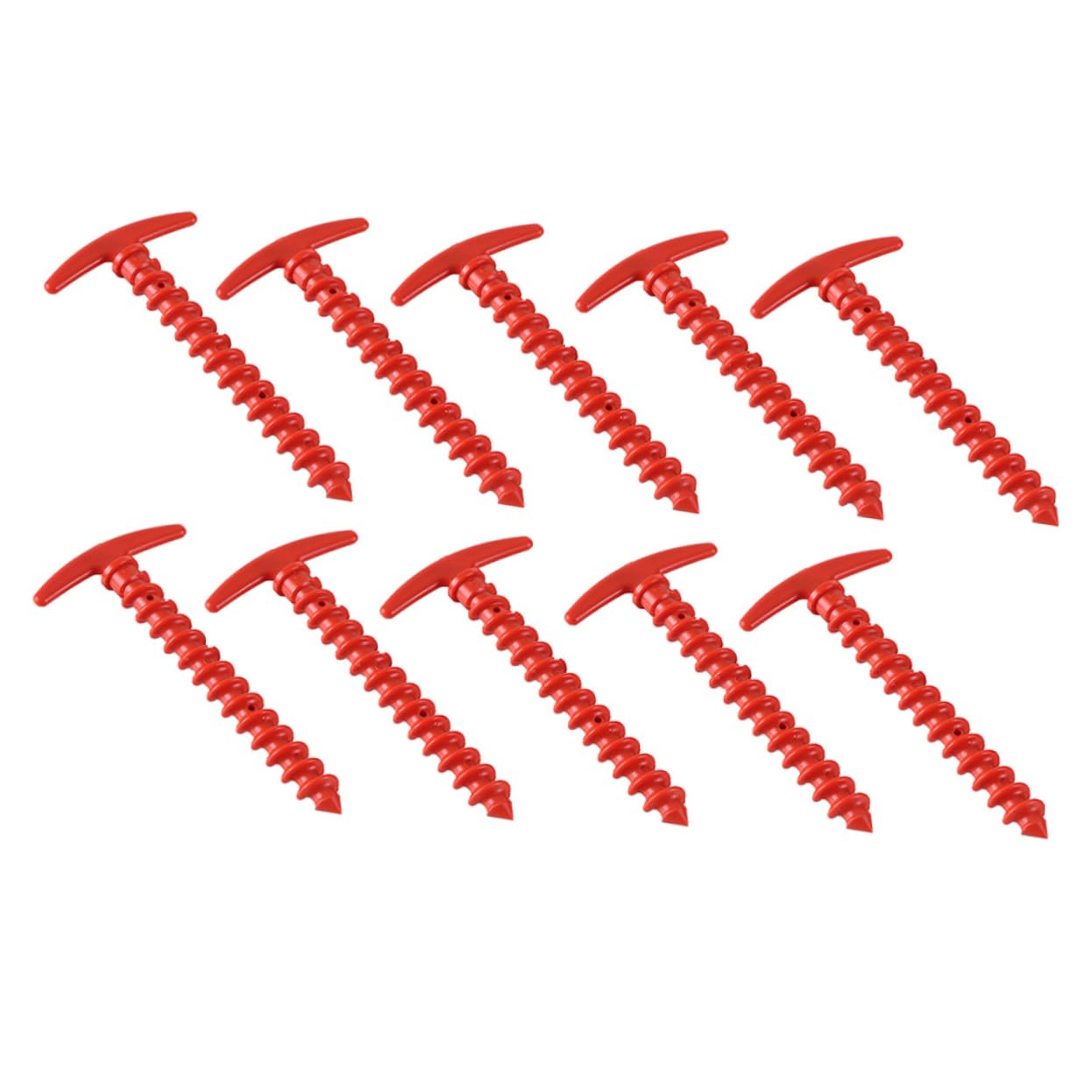GRIRIW 10Pcs Nylon Tent Stakes Lightweight Durable Ground Pegs for Camping Outdoor Tent Accessories Easy to Insert with Spiral Design Firm and Wear Resistant