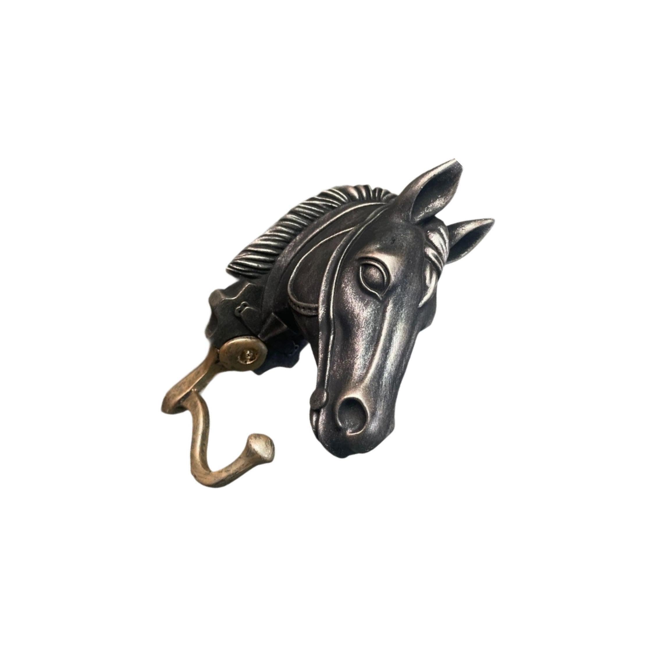 Pixzcsa Horse Head Hook Heavy Duty Organizer Coats Hats Unique Decorative Twist For Home Storage Solutions Hook Is Sturdy Enough To Hold Coats Horse