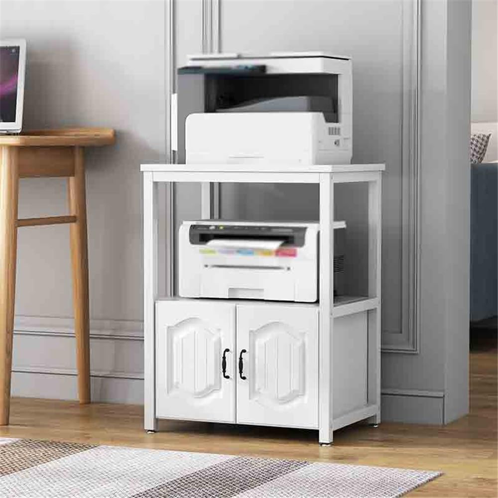 Druckerständer Großes Druckerregal, bodenstehend, mehrschichtig, Kopierer, Lagerregal, Regal, Lagerregal, Haushalts-Display-Rack, Schrank mit Tür Druckerschrank