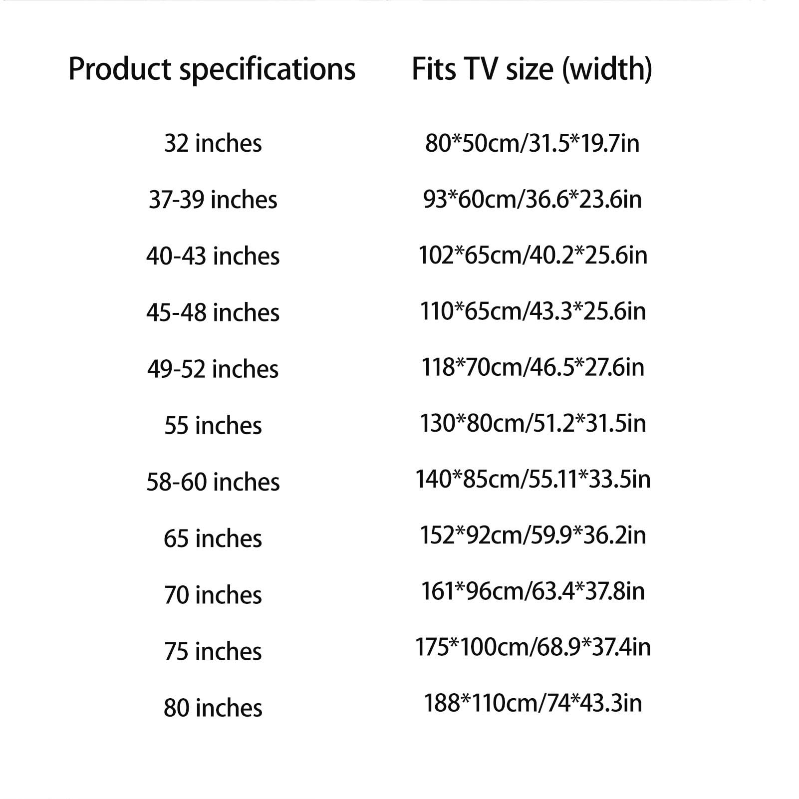 Design Moderno della Copri TV per La Copertura Decorativa Non Rimovibile della Protettori Schermo per TV Decorazione del Panno della Copertura TV(65 Inches,Deer-G)