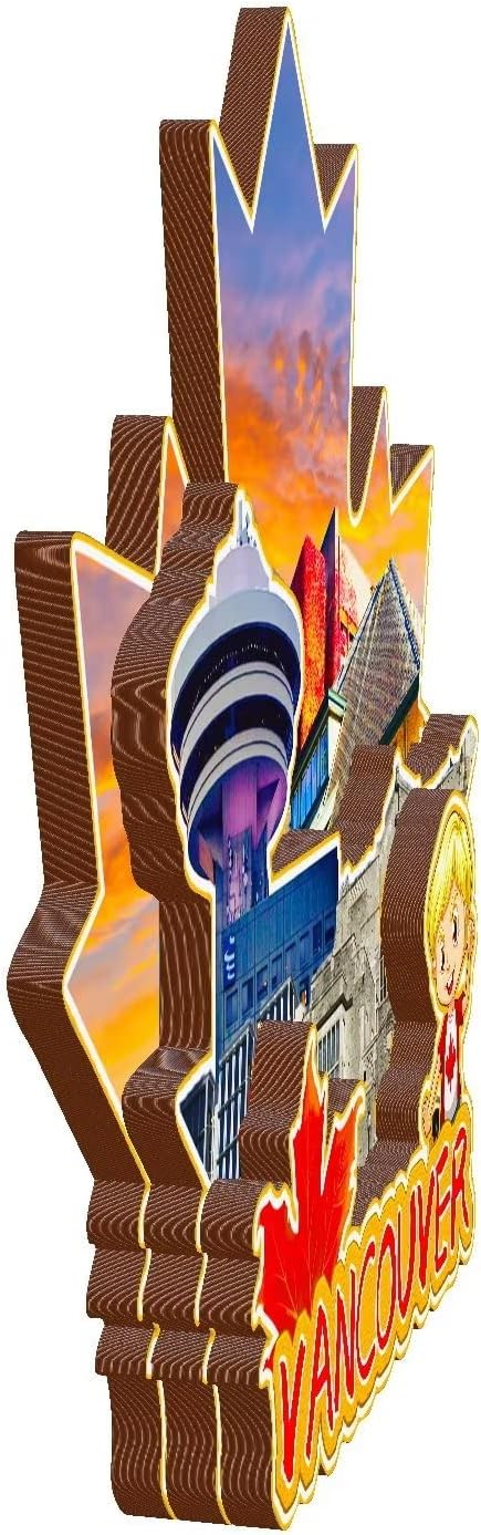 Vancouver Canada Fridge Magnet 3D Classic Wooden Refrigerator Magnets Landmark Handmade Craft Travel Souvenir Gift Collection Decoration -2119 image 2