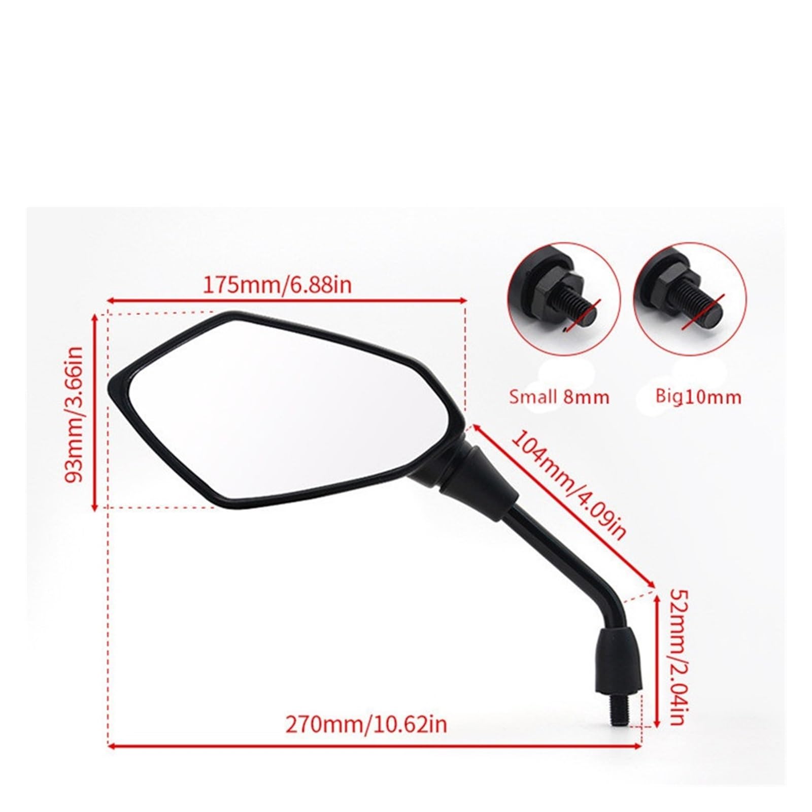 2 Pièces/Paire Rétroviseur Moto Scooter Motocross Rétroviseurs Électrombile Arrière Rétroviseur Convexe 8/10mm Fiber De Carbone Rétroviseur Garnitures