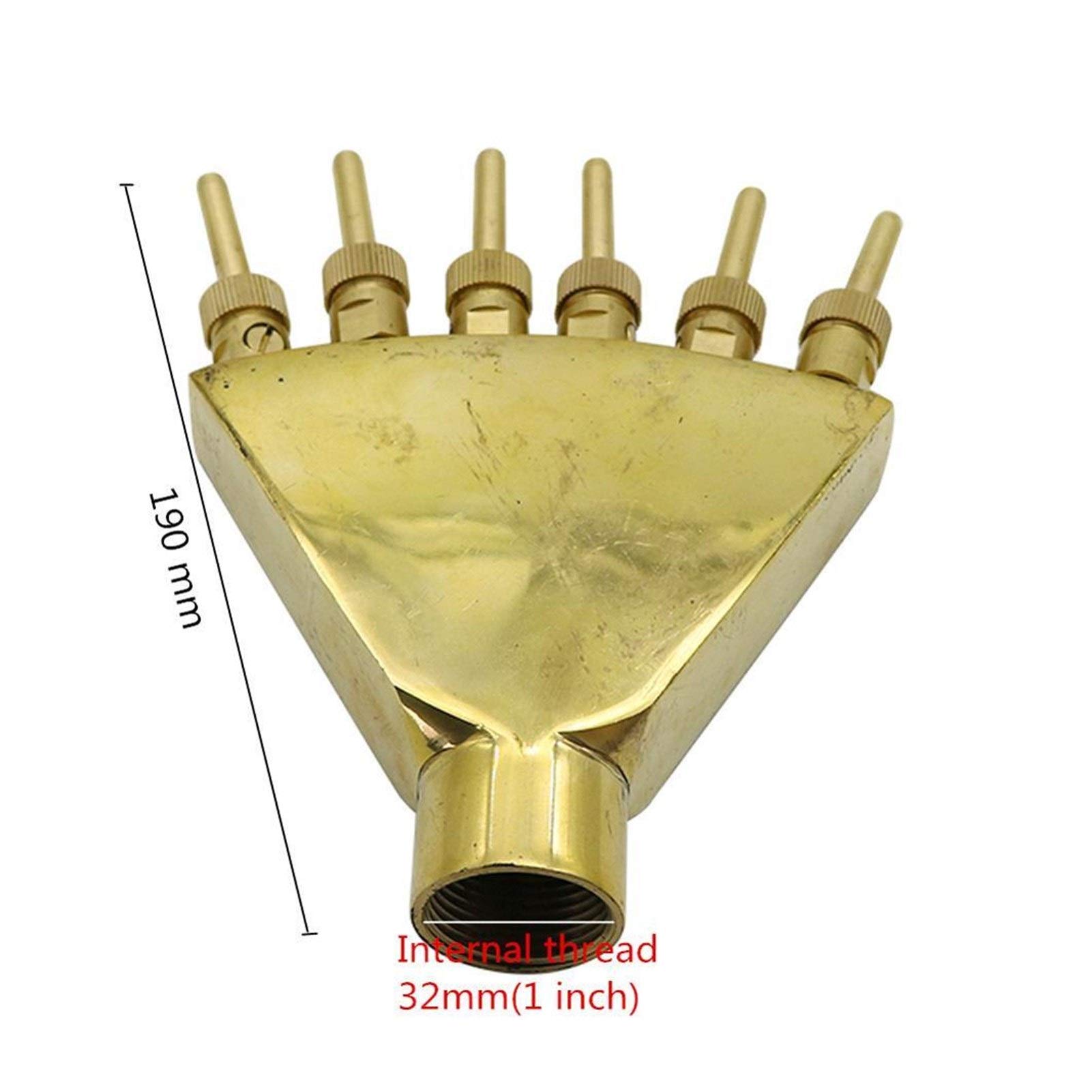 Herramientas de sistema de riego de jardinería 1 pieza de 1 pulgada Phoenix Tail Fuente de la boquilla, además de una pequeña boquilla con difusor Jardín Válvula Ver fuente de la charca