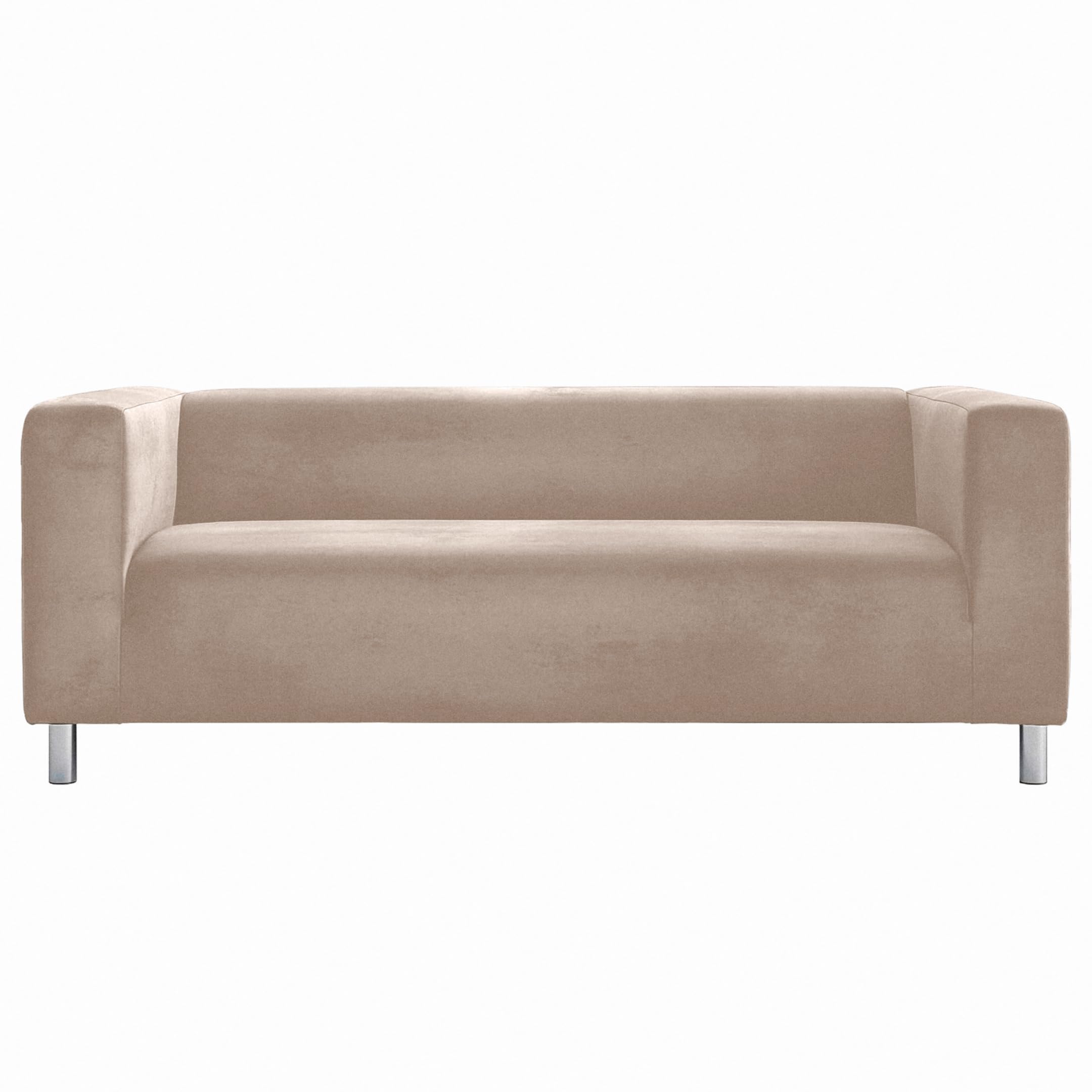 Cosy Burrows Klippan Two-seater Sofa Cover Custom Made Replacement Loveseat Slipcover Washable Pets Friendly Plush Velvet Fits IKEA KLIPPAN 2-Seat Sofa 180 cm (Champagne)