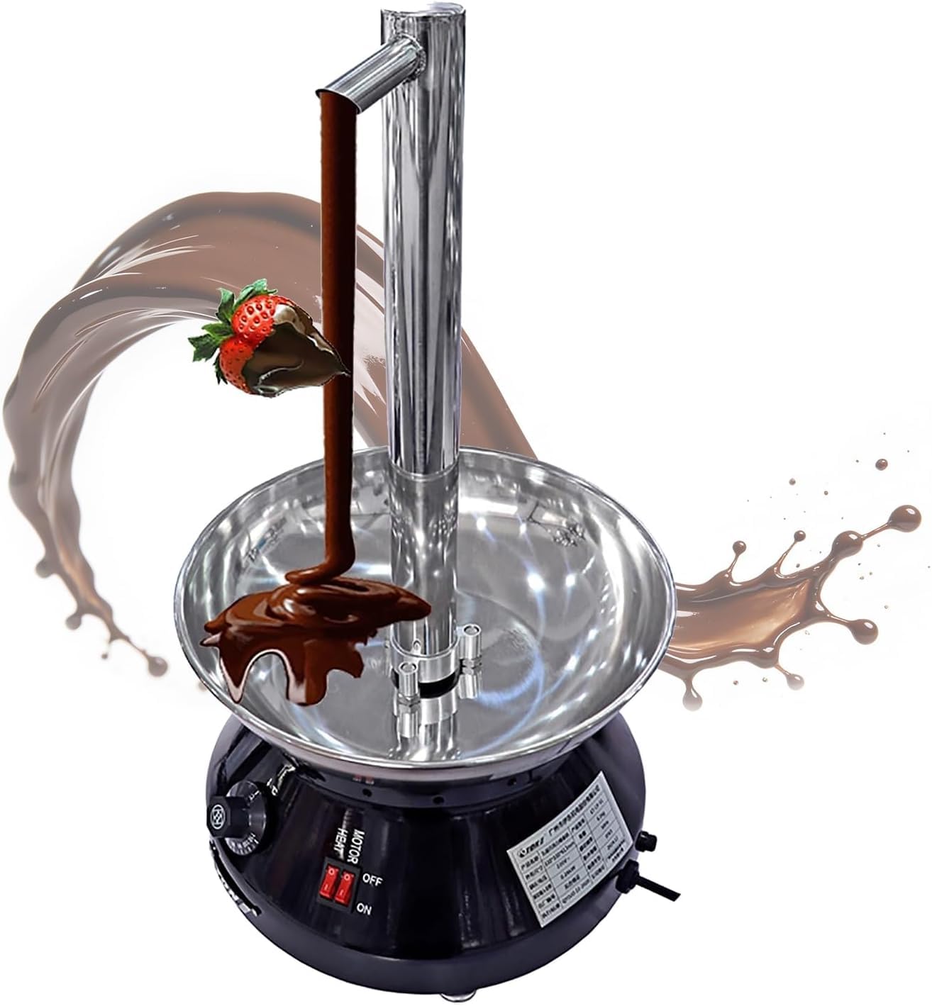 Fontaine à chocolat commerciale avec contrôle de la température réglable pour événements, fêtes et restauration – Parfait pour les mariages et les buffets