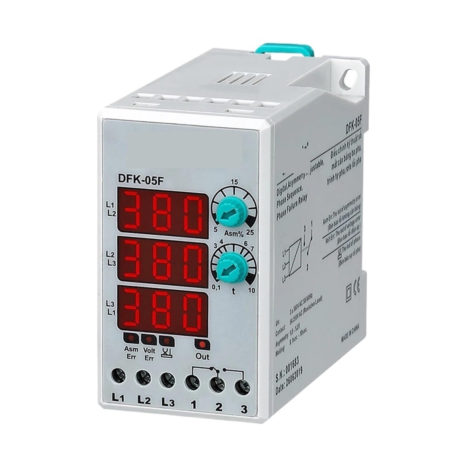 Relais DFK-05F panne de phase triphasé pour protéger les moteurs 380V