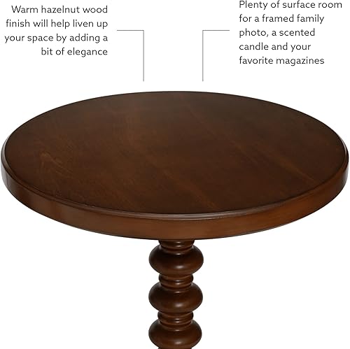 Miniatura 7 de Powell Tarkin - Mesa redonda con pedestal de eje torneado de avellana