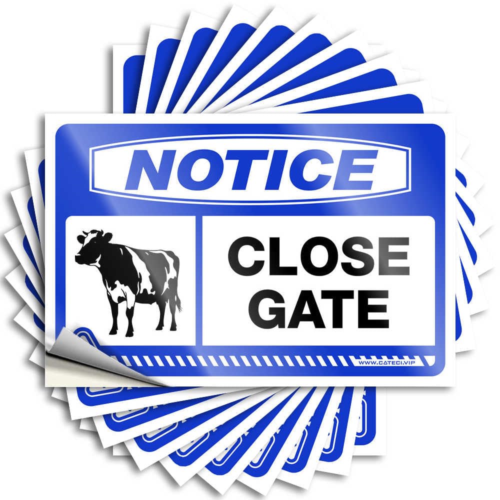 Fzfn Men's Colour Beer Accessories Beer Tattoos - Notice Close Gate Cows Cover Waterproof Vinyl Sticker(12X18cm)