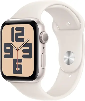 Apple Watch SE (2nd Gen) [GPS 44mm] Smartwatch with Starlight Aluminum Case with Starlight Sport Band S/M. Fitness and Sleep Trackers, Crash Detection, Heart Rate Monitor, Retina Display